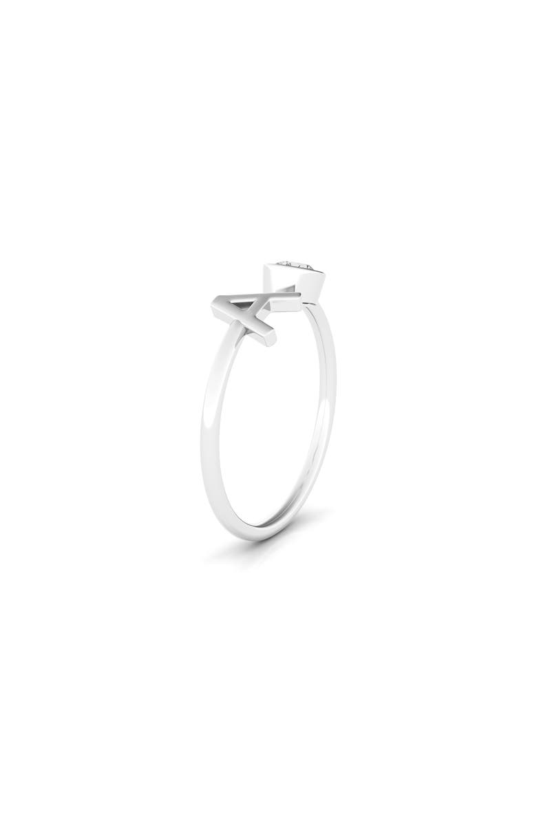 HauteCarat Lab Grown Diamond Letter Ring, Alternate, color, 18K White Gold - A