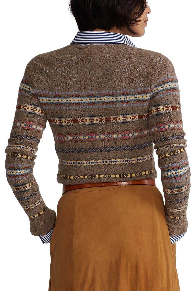 Fair Isle Wool & Cashmere Sweater, Alternate, color, CLA TAN