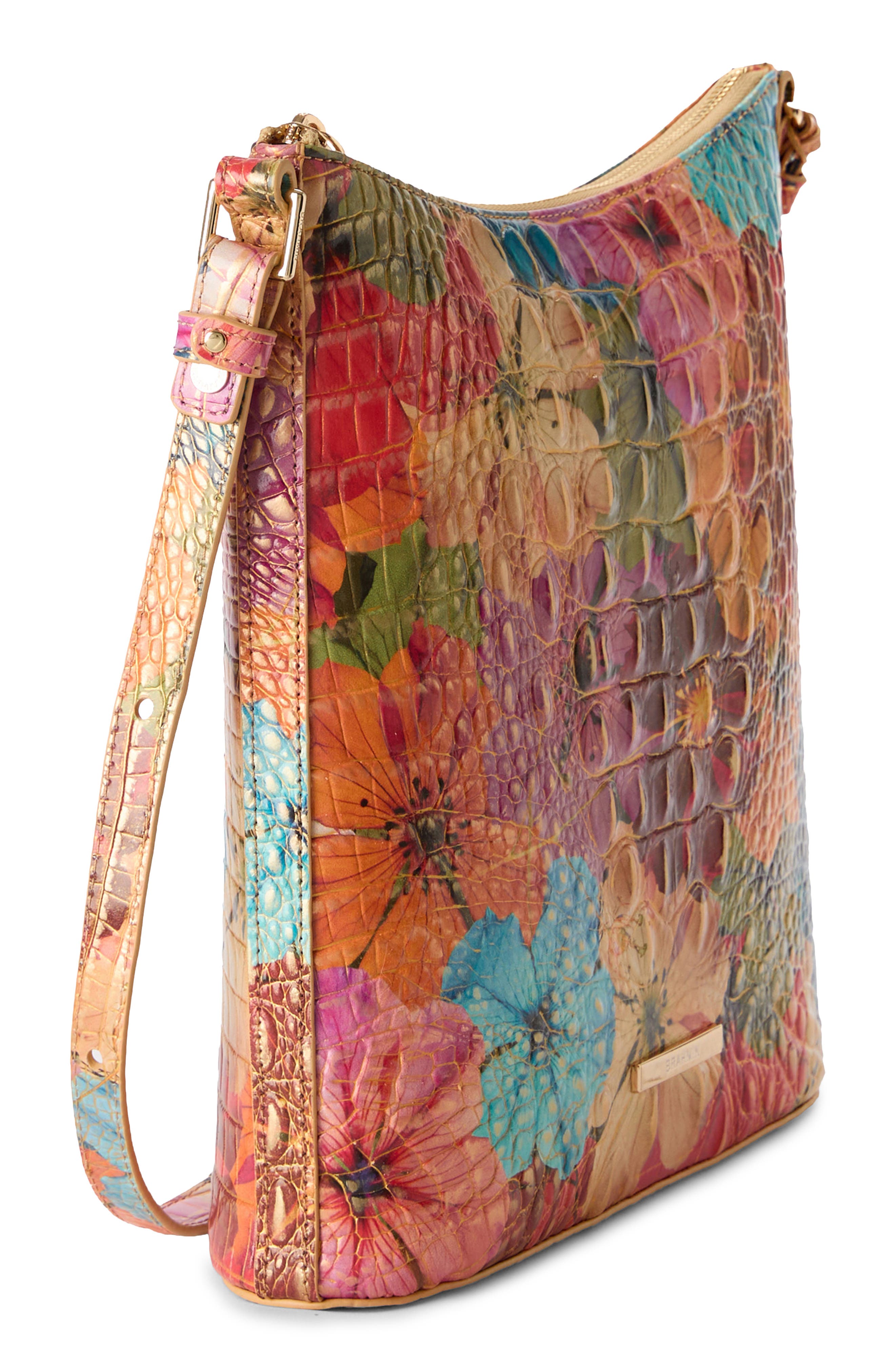 Katie Croc Embossed Leather Crossbody Bag, Alternate, color, FLORITA