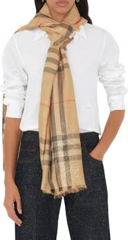 Burberry Metallic Wool & Silk Scarf