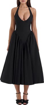 HOUSE OF CB Marilyn Gingham Halter Midi Sundress
