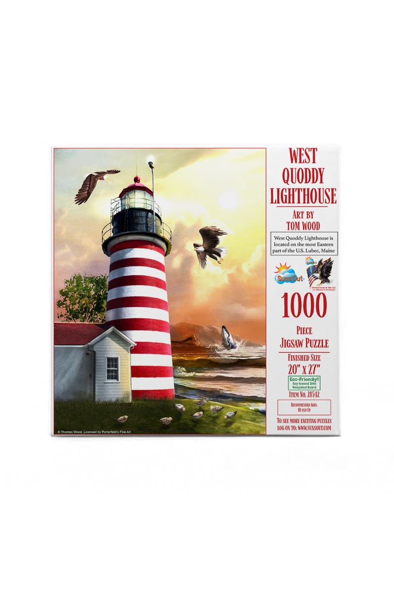 West Quoddy Lighthouse 1000 piece Jigsaw Puzzle for Adults, Alternate, color, Multicolor