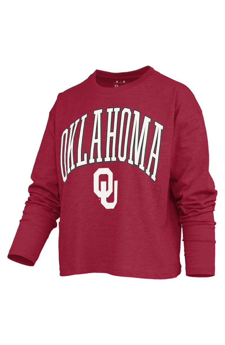 PRESSBOX Women's Pressbox Crimson Oklahoma Sooners Motley Boxy Waist-Length Long Sleeve T-Shirt, Alternate, color, Crimson