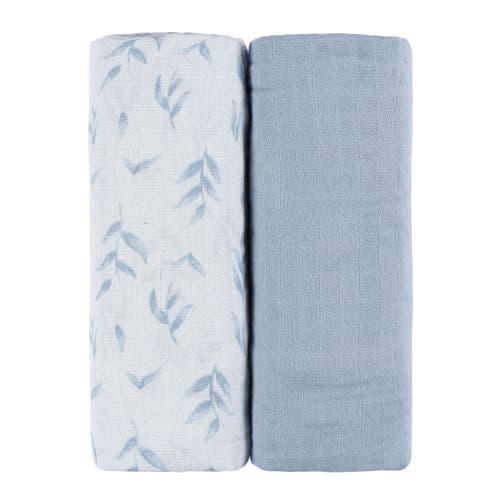 Just Born Muslin Swaddle Blue Blankets 2-pack In Blue