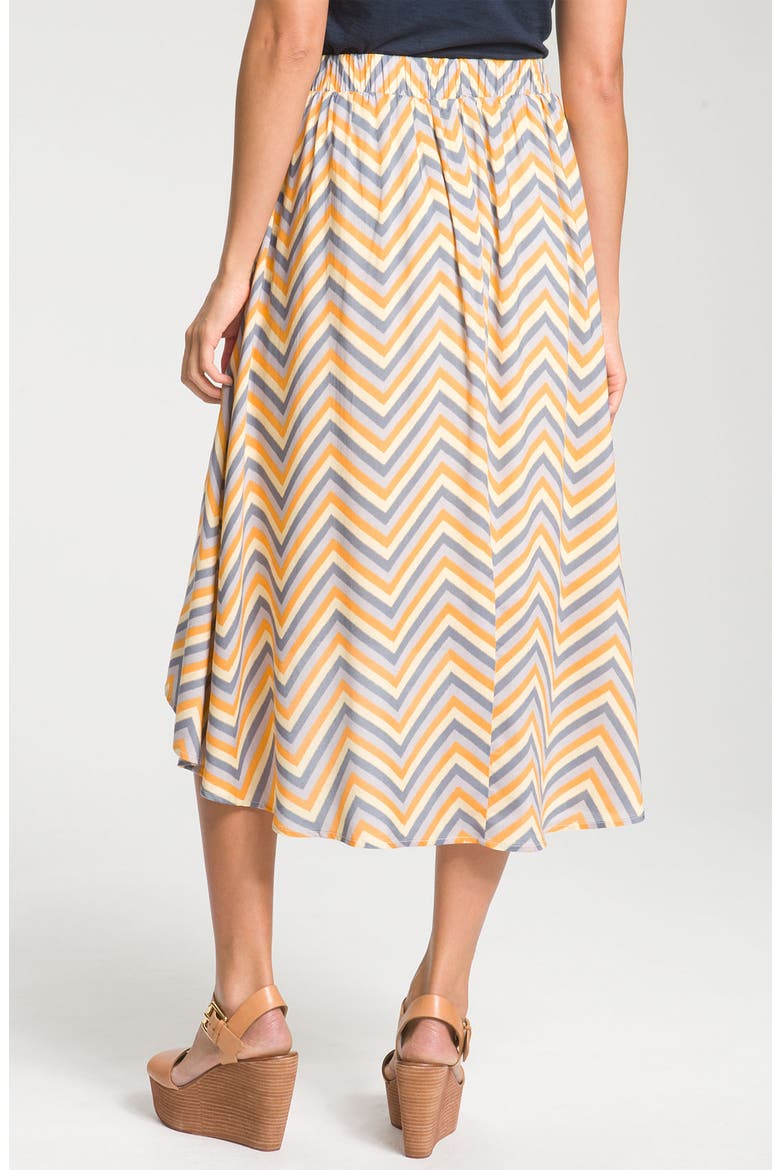 Chevron Stripe Skirt with High/Low Hem, Alternate, color, YELLOW
