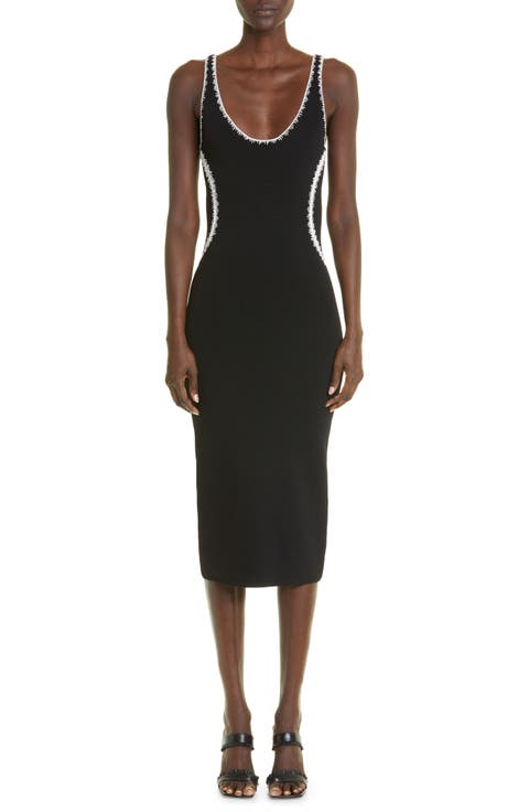 Crochet Trim Jersey Tank Dress