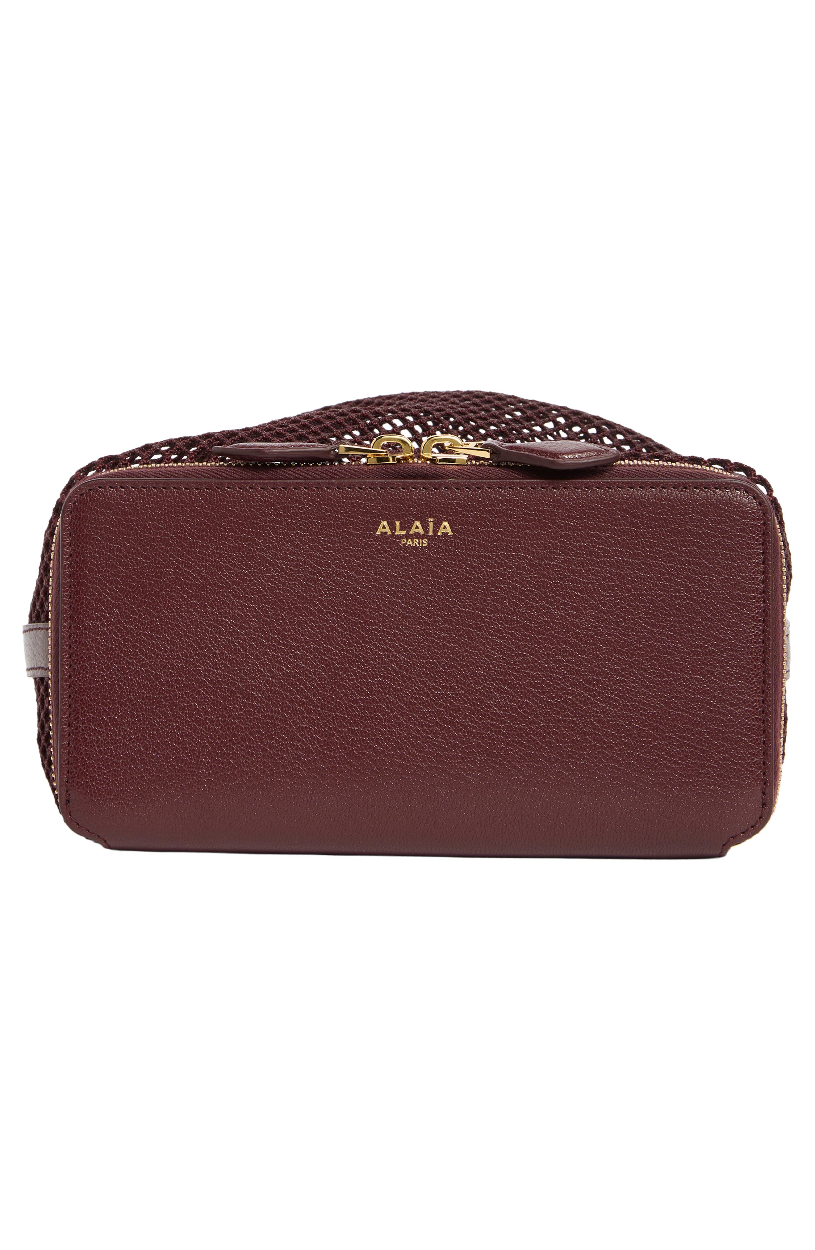 Le Pochon Fishnet Shoulder Bag, Alternate, color, ROUGE GRENAT 325