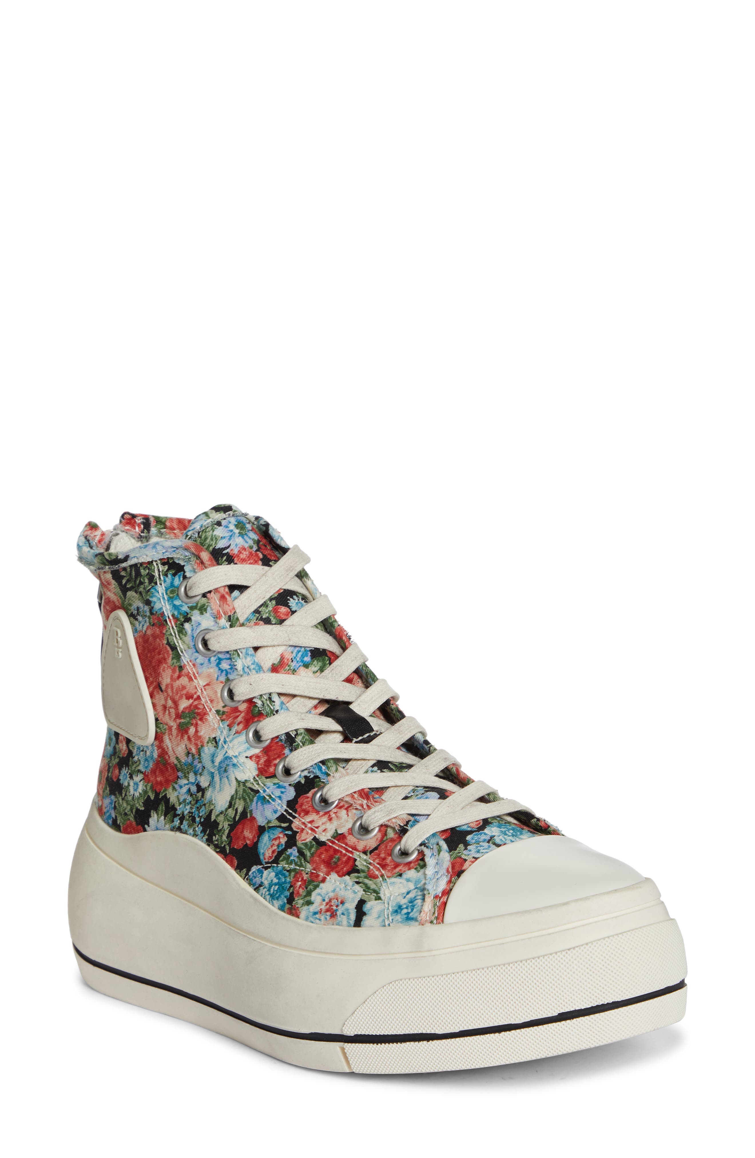 R13 Distressed Platform High Top Sneaker, Main, color, 