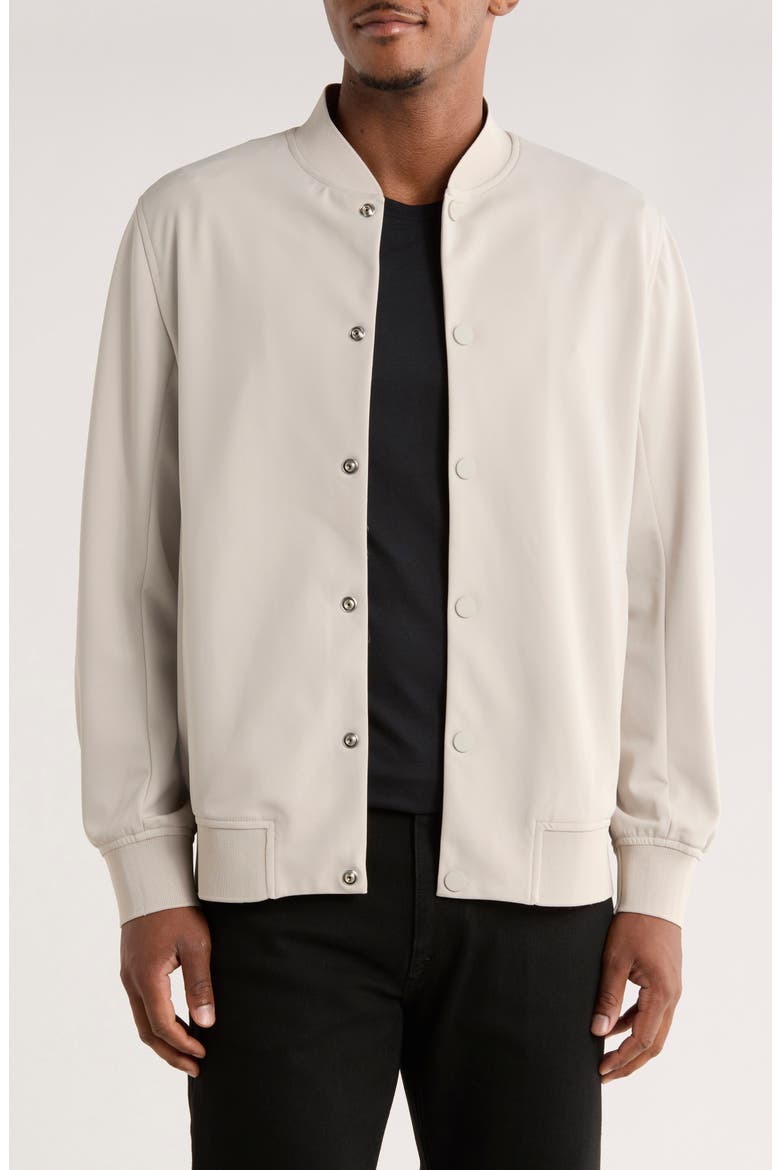 Snap Bomber Jacket, Main, color, BONE