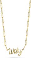 SPHERA MILANO 14K Gold Plated Sterling Silver & CZ 'Wifey' Station Necklace
