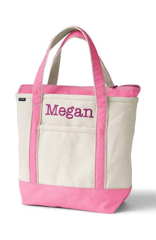 Lands' End Zip Top Canvas Tote Bag