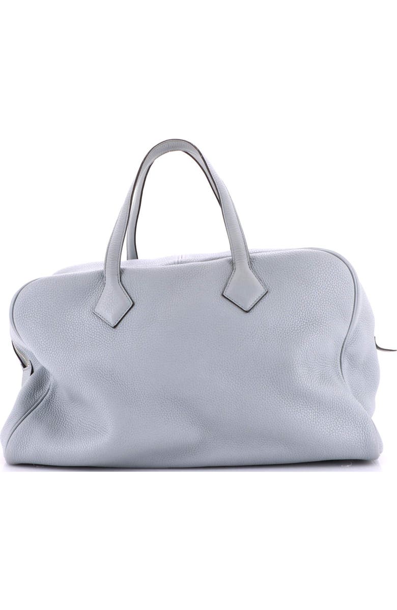 Pre-Owned Hermes Victoria II Travel Handbag Clemence 43, Alternate, color, Bleu Glacier