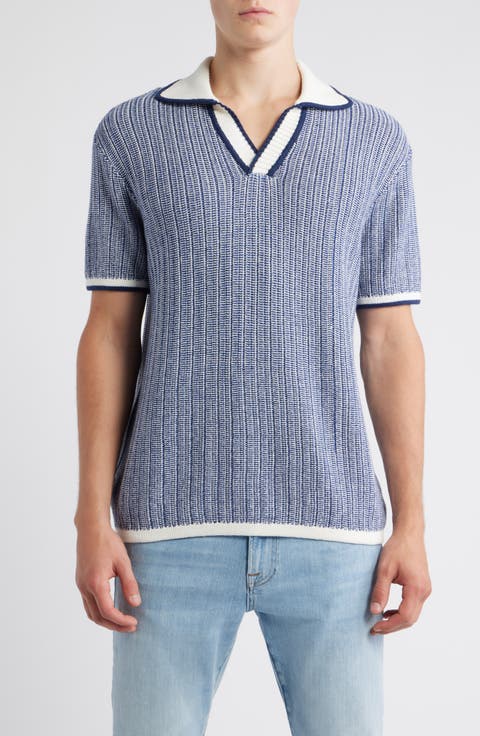 Marled Johnny Collar Polo