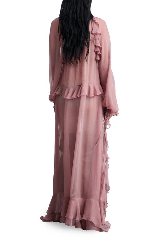Shop Mango Royal Long Sleeve Ruffle Dress In Pink