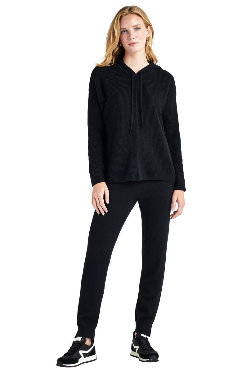 Splendid Elin Sweater Hoodie, Alternate, color, Black