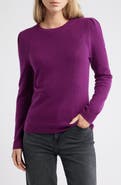 Caslon® Pointelle Detail Crewneck Sweater