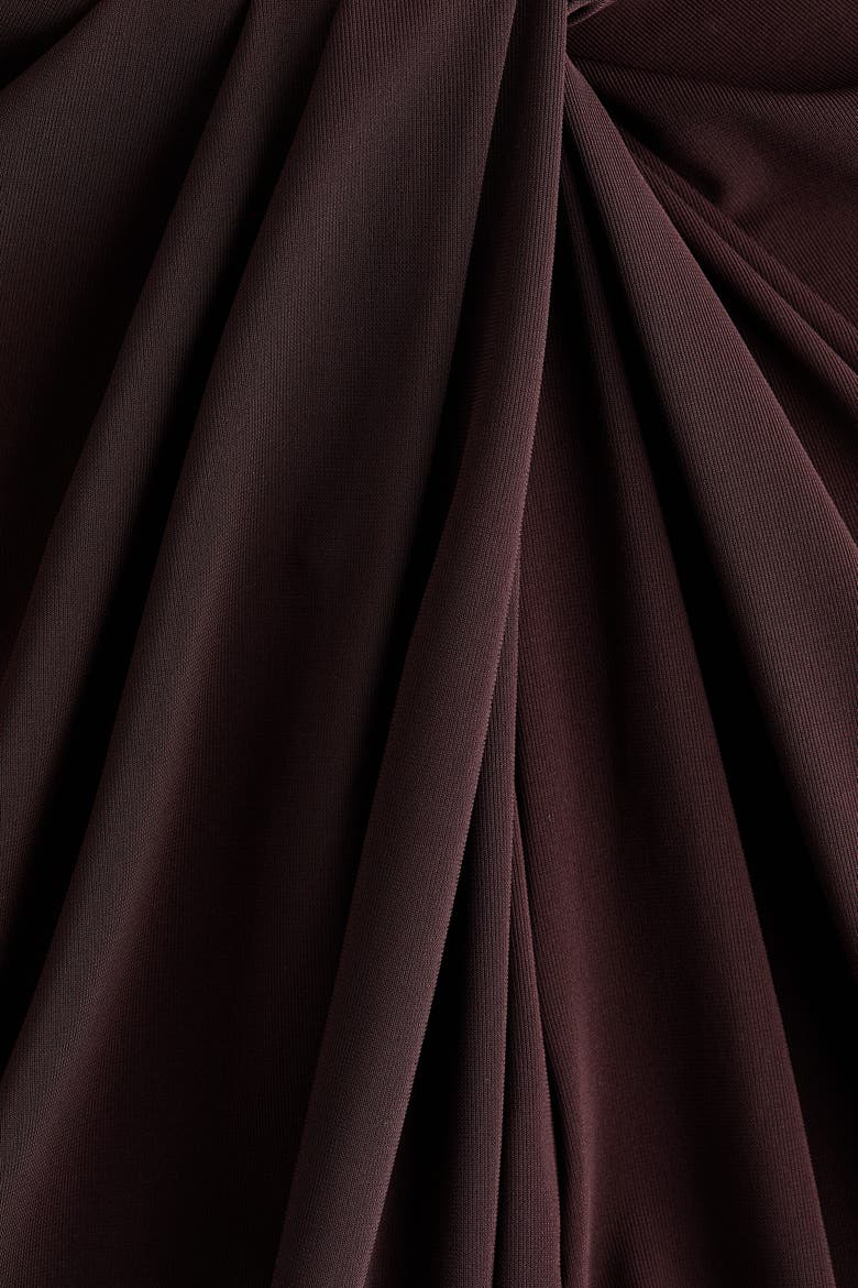 Twist-detail Jersey Pants, Alternate, color, Dark brown