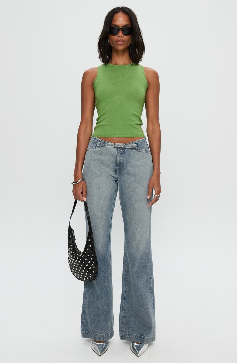 Princess Polly Girl Almighty Crop Sweater Tank, Alternate, color, Green