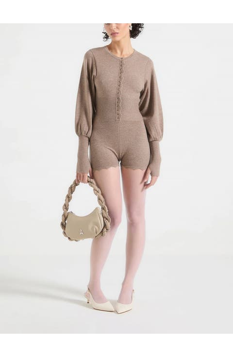 Michele Knitted Scallop Hem Playsuit