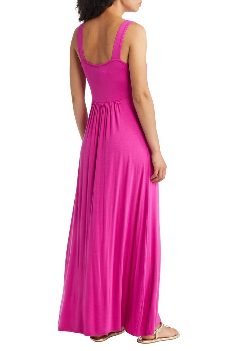 Empire Waist Sleeveless Maxi Dress, Alternate, color, MAGENTA