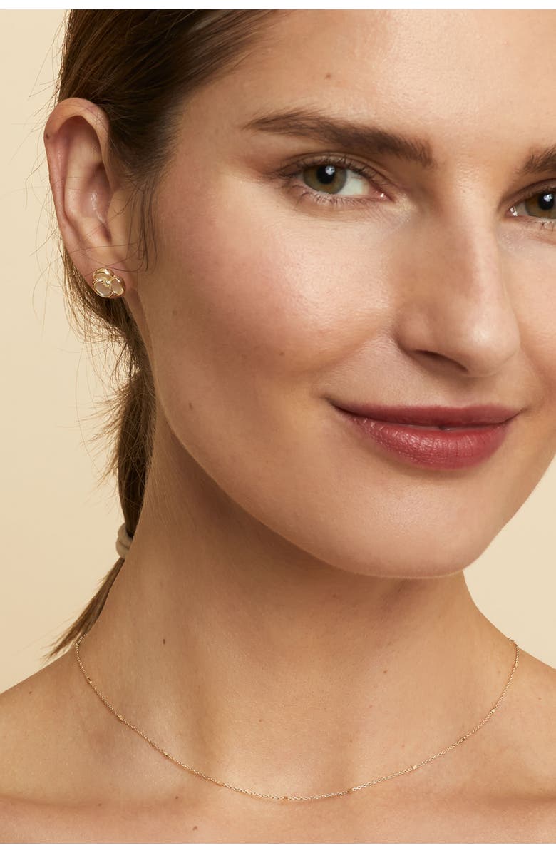 Oradina 14K Yellow Gold Petals of Pearl Studs, Alternate, color, Yellow Gold