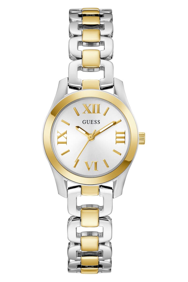 Veda Two-Tone Bracelet Watch, 28mm, Main, color, SILVER