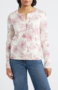 Bobeau Floral Print Cardigan