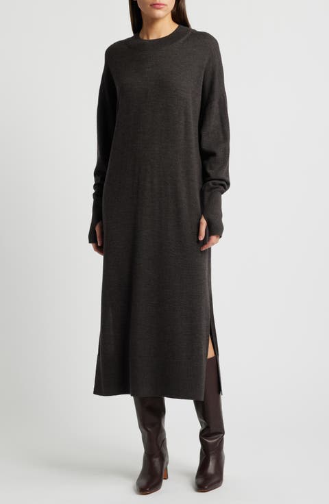 Long Sleeve Merino Wool Sweater Dress