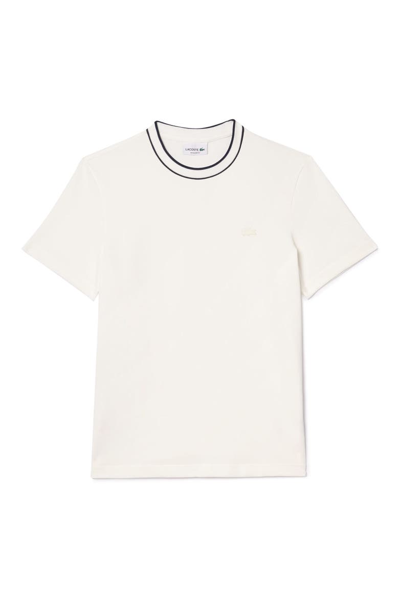 Regular Fit Tipped Piqué Crewneck T-Shirt, Alternate, color, FLOUR