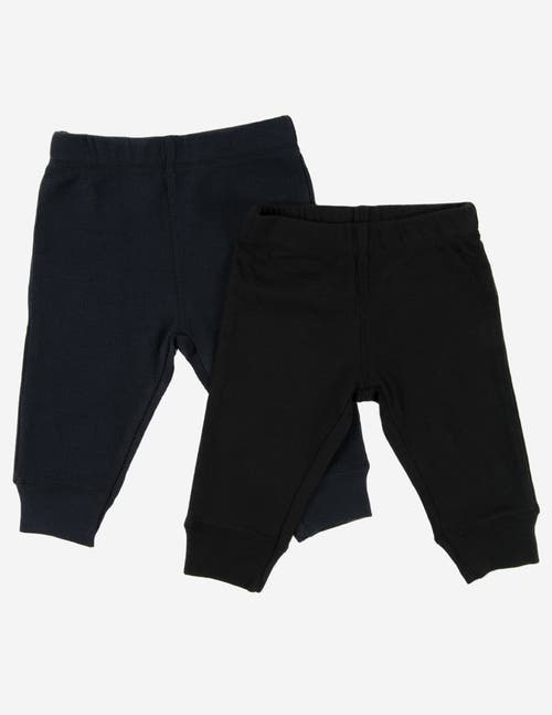 Leveret Baby Pants & Leggings Set, Navy Crawling Pant + Colored Legging In Black