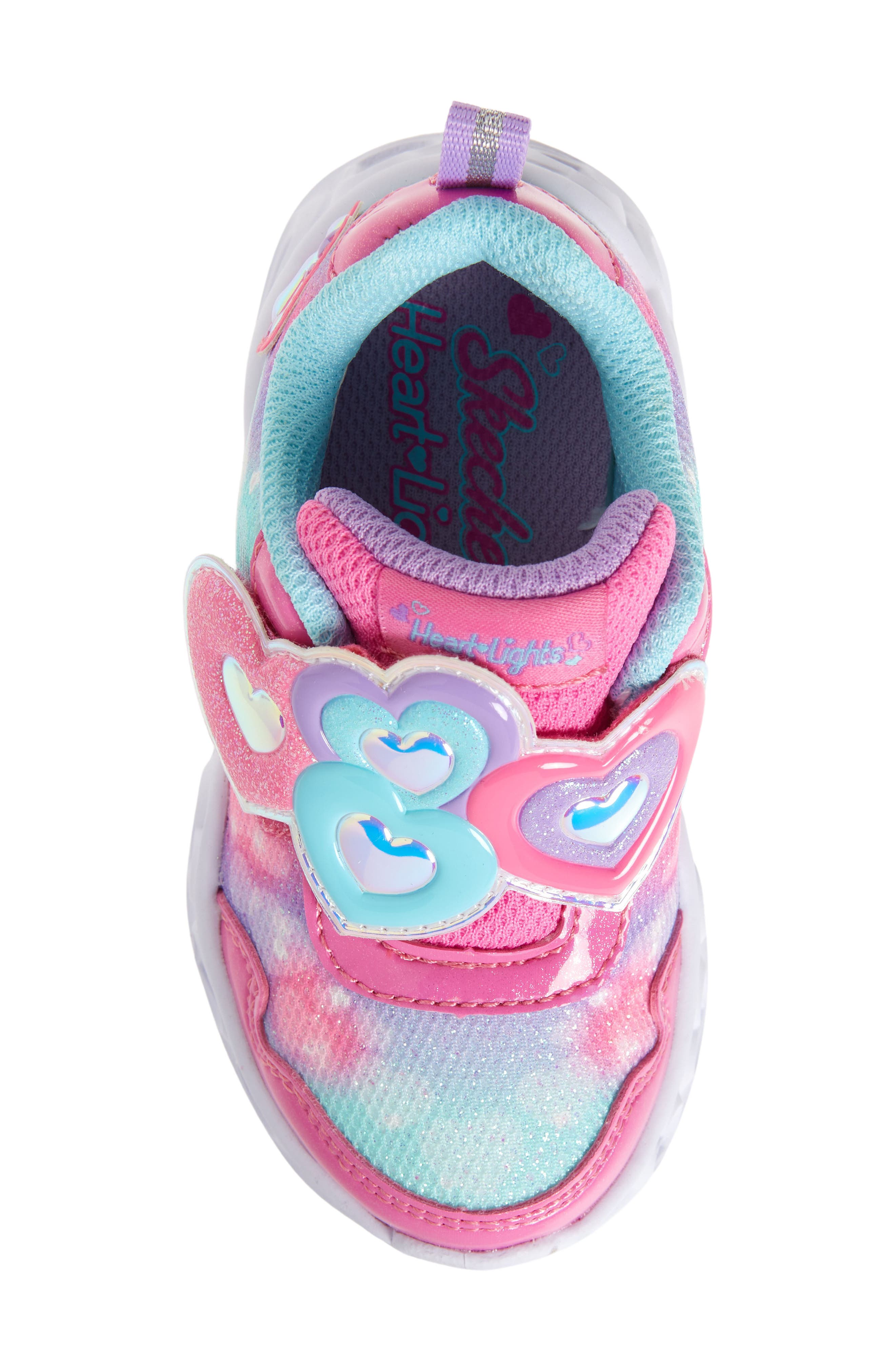 Kids' Heart Lights® Light-Up Sneaker, Alternate, color, PINK/ TURQUOISE