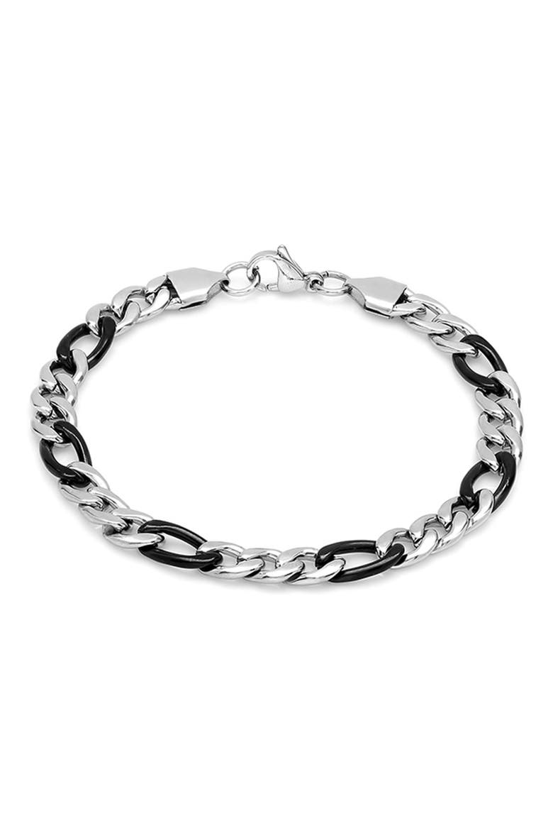 Men's Stainless Steel Curb Chain Bracelet, Main, color, SILVER
