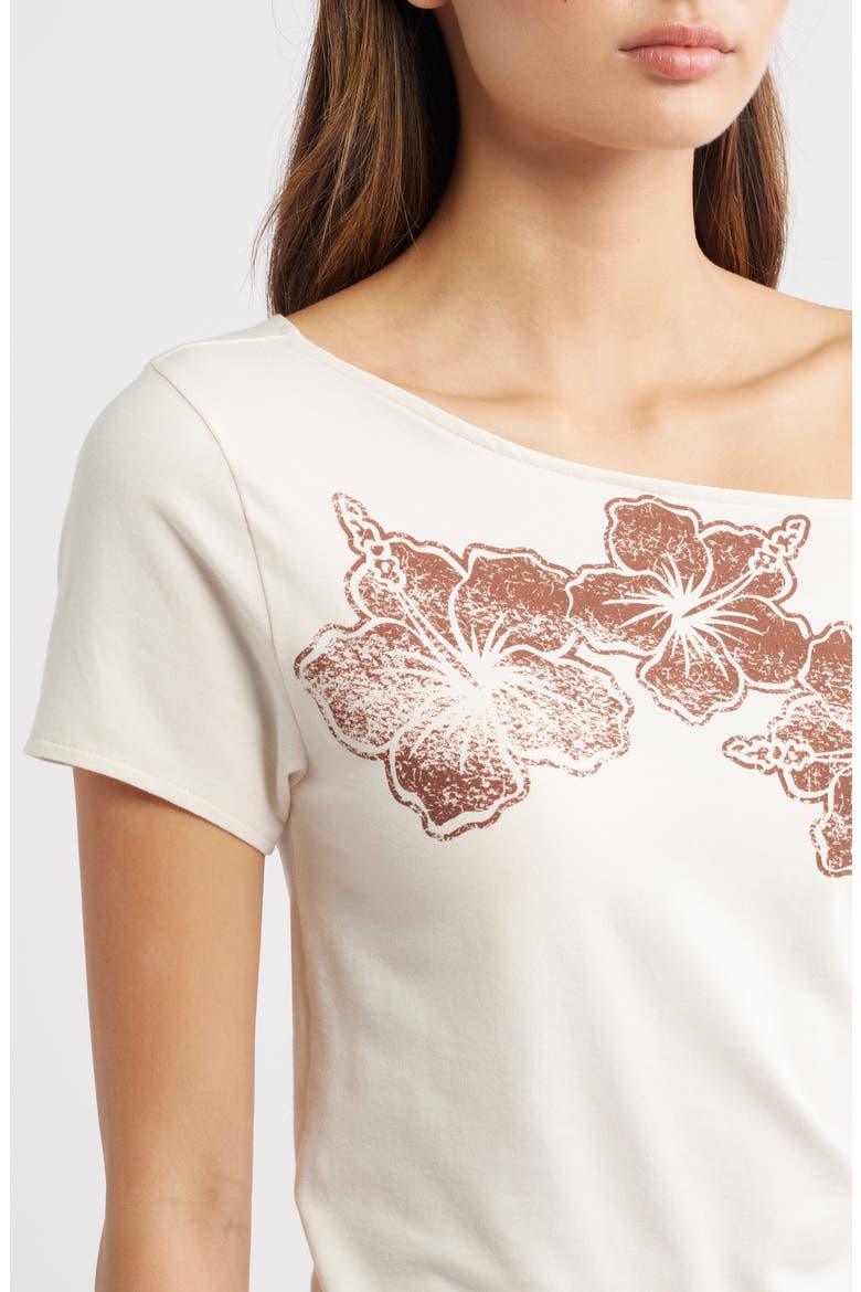Hibiscus Off the Shoulder Top, Alternate, color, OFF WHITE