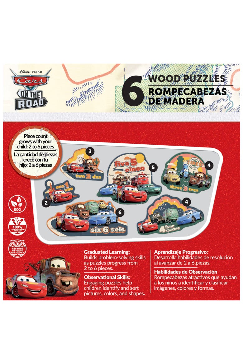 Cars 6-Pack Wood Shaped Puzzles, Alternate, color, Multicolor