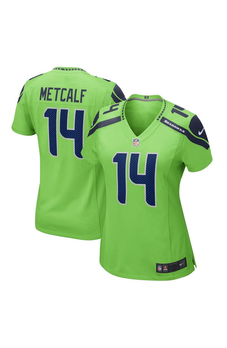 Nike Women's Nike DK Metcalf Neon Green Seattle Seahawks Game Jersey, Main, color, 