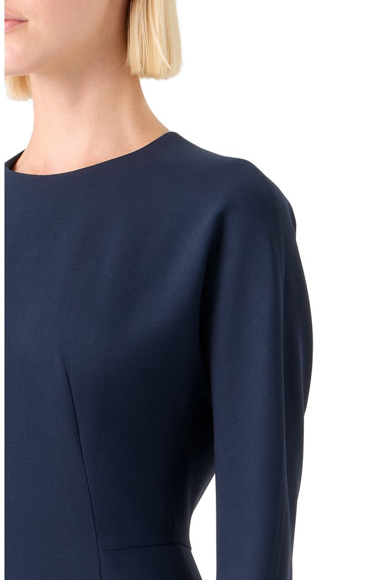 Long Sleeve Wool Blend Midi Dress, Alternate, color, NAVY