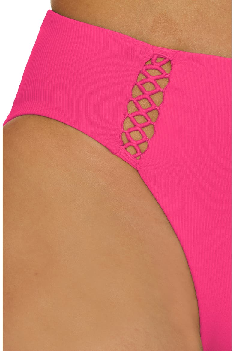 Modern Edge High Waist Bikini Bottoms, Alternate, color, PUNCH