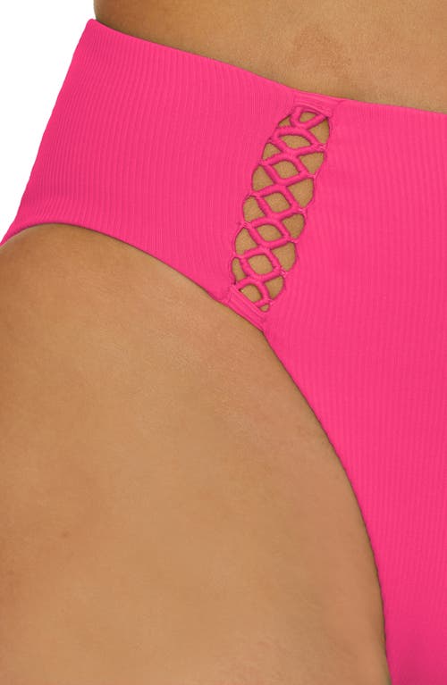 Becca Modern Edge High Waist Bikini Bottoms In Pink