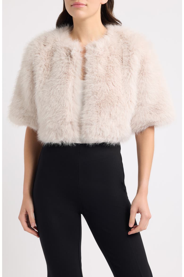 Faux Fur Shrug, Main, color, IVORY SHELL