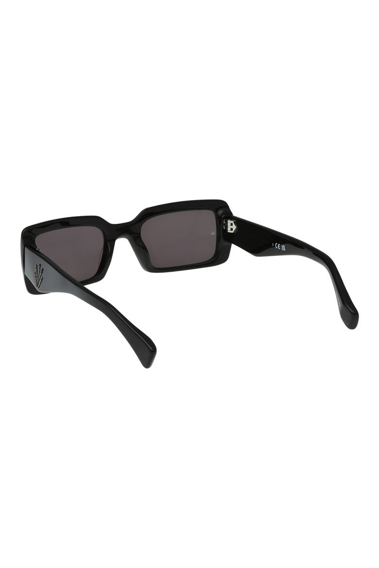 54mm Rectangular Sunglasses, Alternate, color, SHINY BLACK SMOKE LENSES