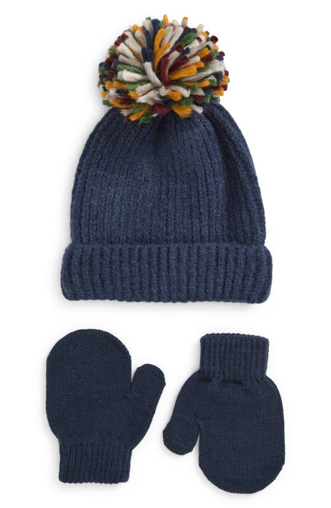 Fuzzy Yarn Beanie & Mittens Set (Kids)