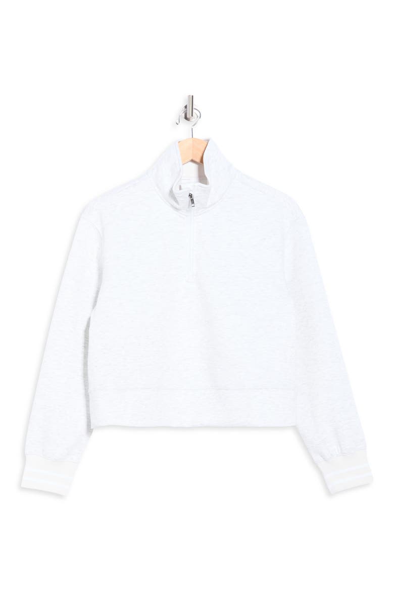 Georgetown Scuba Crop Half Zip Sweatshirt, Alternate, color, HEATHER LIGHT GREY