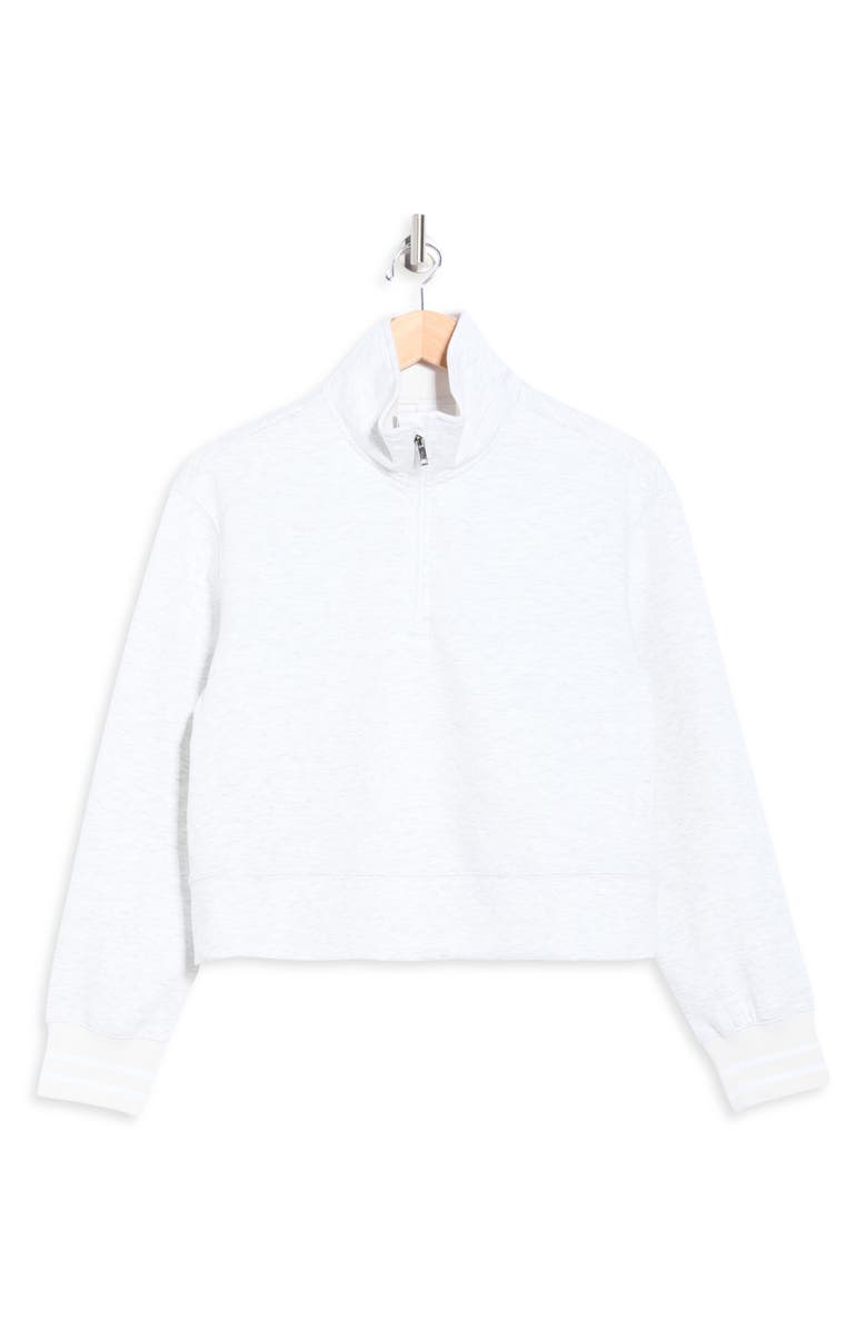 90 DEGREE BY REFLEX Georgetown Scuba Crop Half Zip Sweatshirt, Alternate, color, Heather Light Grey
