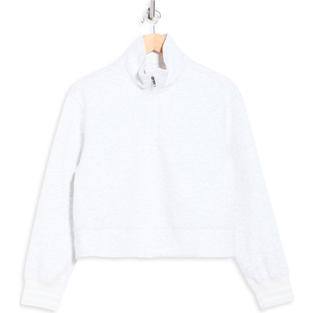90 Degree By Reflex Georgetown Scuba Crop Half Zip Sweatshirt In Gray