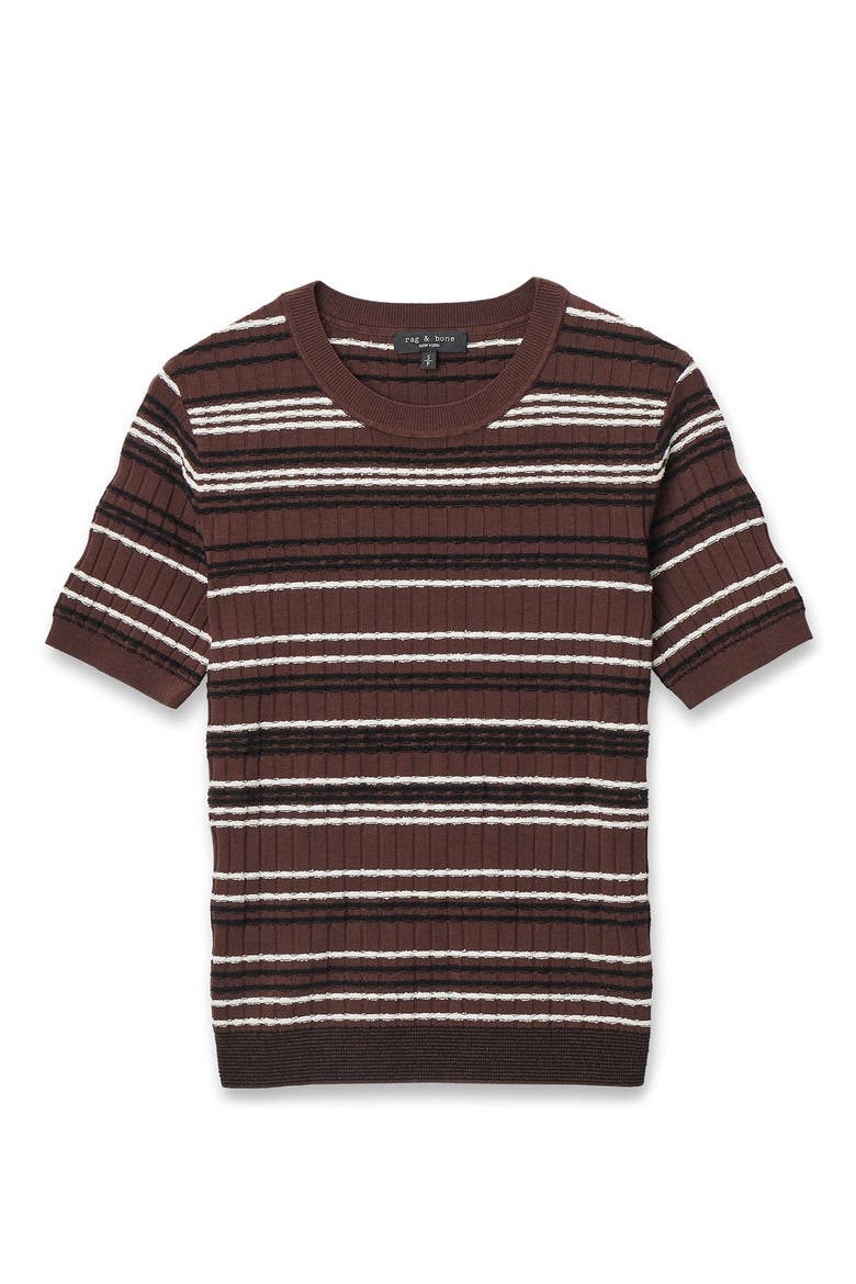 Karina Stripe Rib Sweater, Alternate, color, MAHOGANY