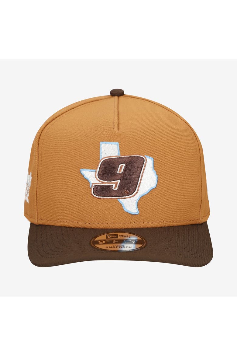 Men's New Era Brown Chase Elliott A-Frame 9FIFTY Snapback Hat, Alternate, color, Brown