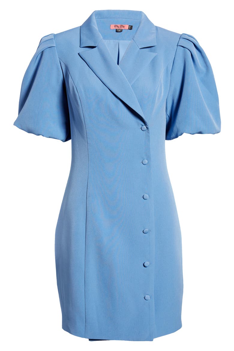 Puff Sleeve Blazer Dress, Alternate, color, BLUE