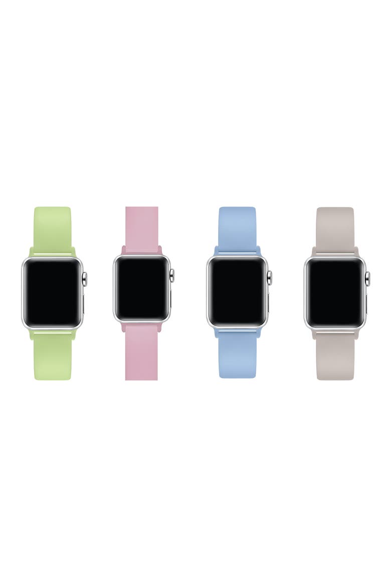4-Pack Silicone Apple Watch® Watchbands, Alternate, color, GREEN ASSORTED