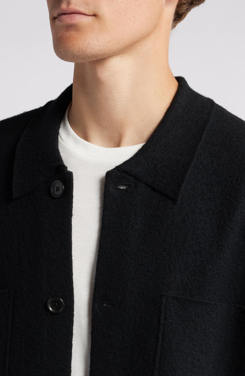 NN07 Jonas Boiled Wool Shirt Jacket, Alternate, color, Black