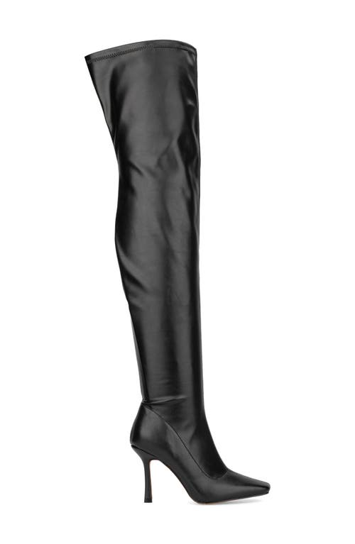 New York And Company Natalia Faux Leather Over The Knee Boot In Black